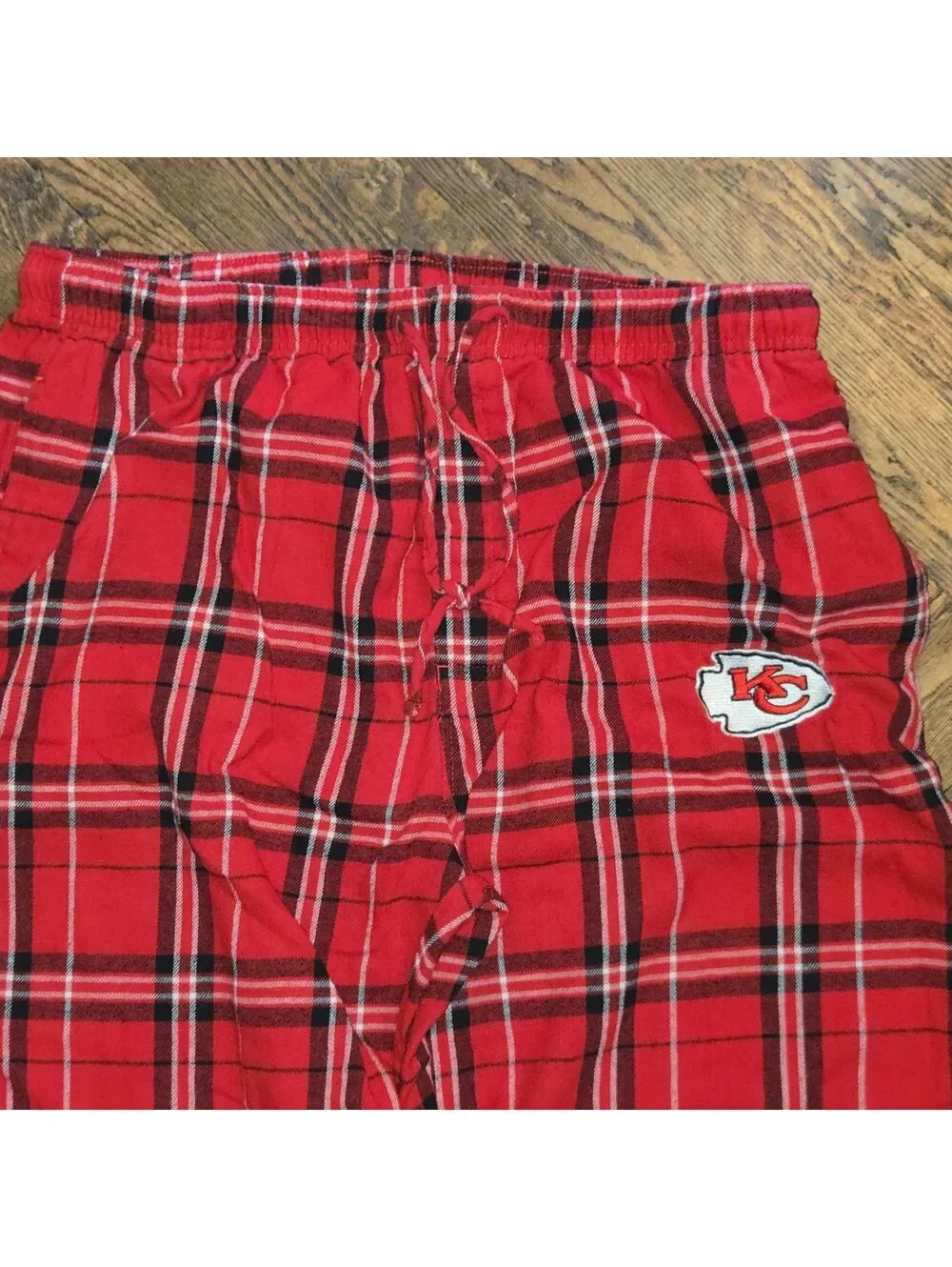 Kansas City Chiefs Pajamas Pants Men's Size XL Plaid Red EUC PJs